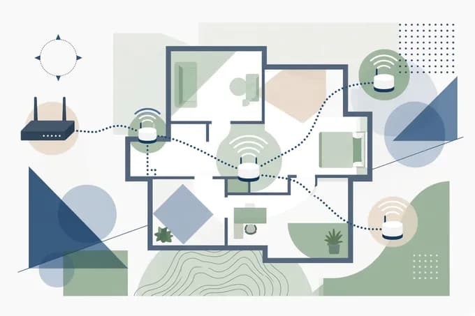 KI-generert illustrasjon: WiFi-forsterker eller mesh: Planløsningen avgjør, ikke bare prisen