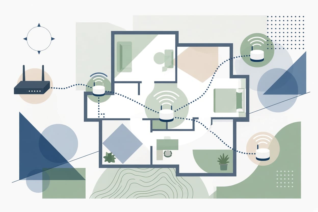 KI-generert illustrasjon: WiFi-forsterker eller mesh: Planløsningen avgjør, ikke bare prisen