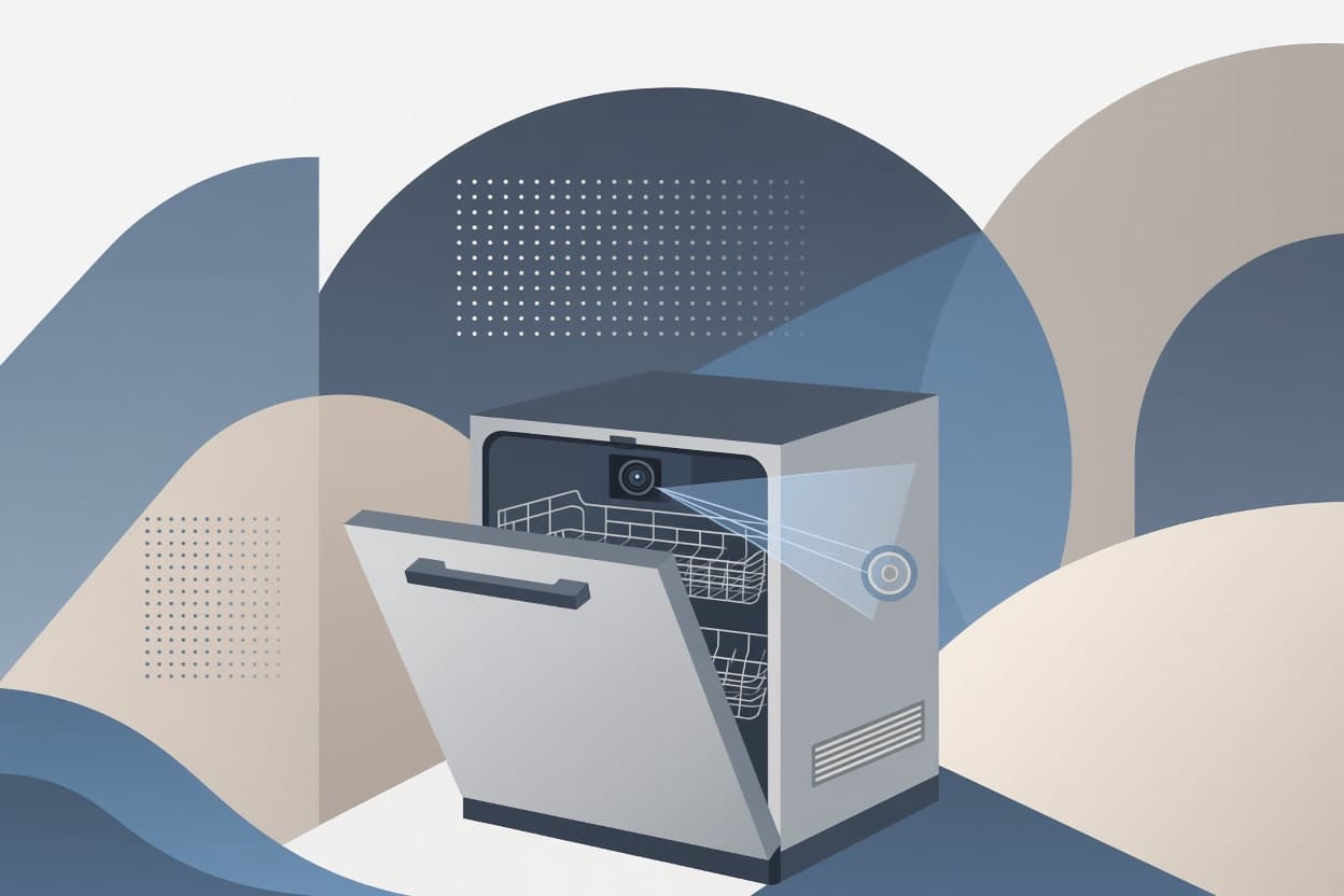 KI-generert illustrasjon: Miele lanserer oppvaskmaskin med kamera inni