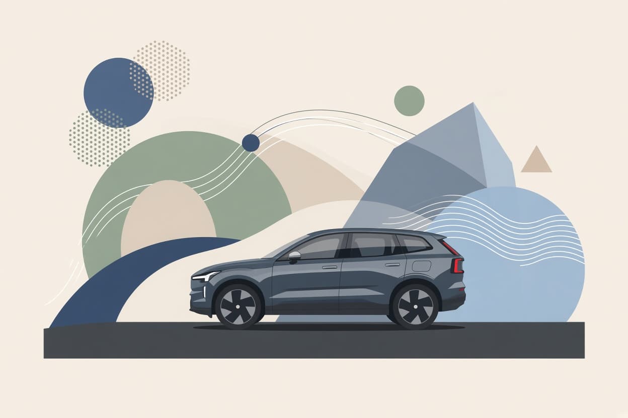 KI-generert illustrasjon: Volvo EX60 trekkes frem for støynivå og komfort